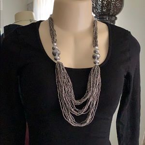 Beautiful gray beaded necklace!